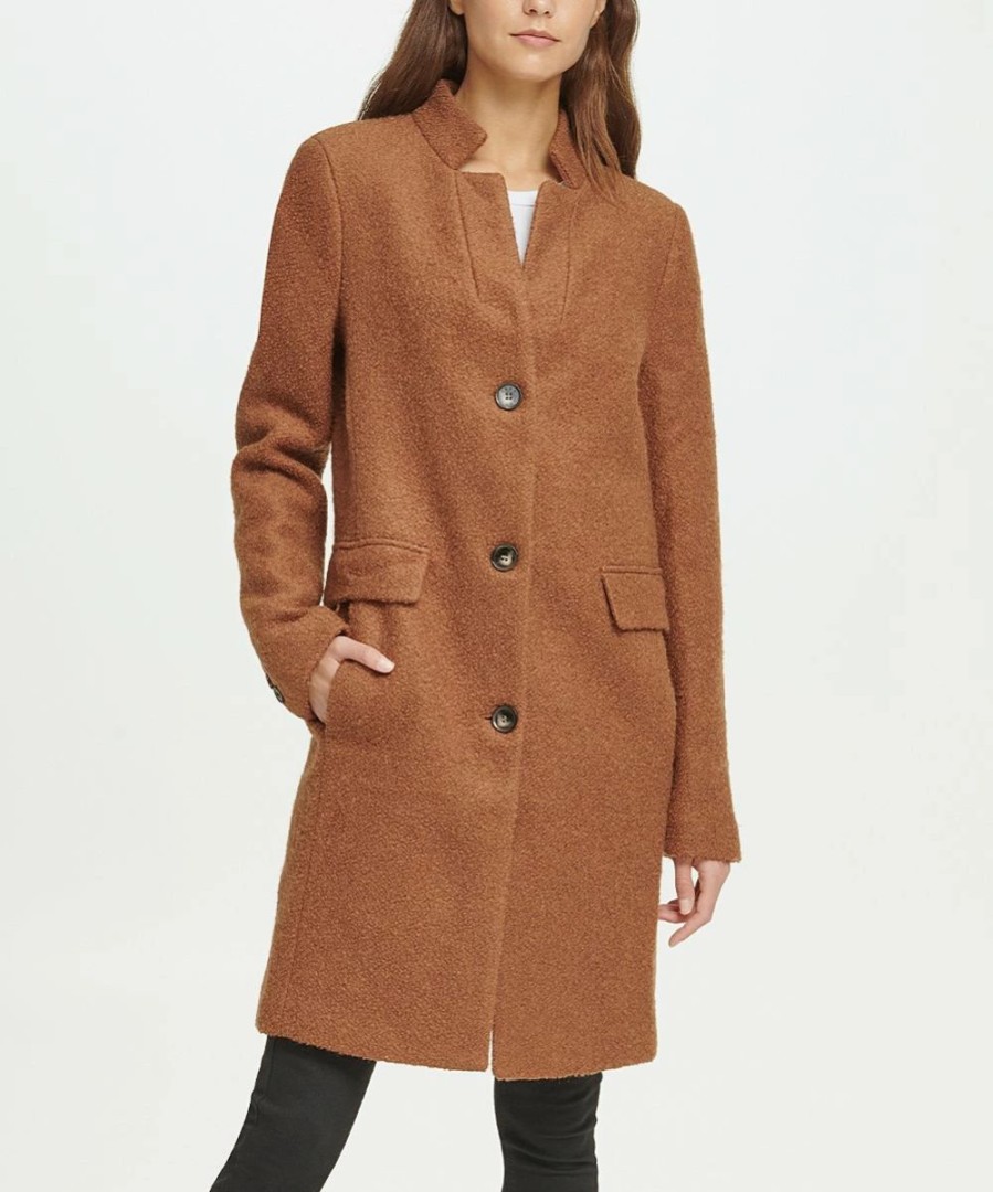 Clothing | * Wholesale Dkny Spice Boucle Wool-Blend Coat Petite For Women