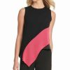 Clothing | * Cheap Dkny Black Color Block Asymmetrical Top Women