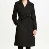 Clothing | * Top 10 Dkny Black Belted Wool Trench Coat Petite For Women