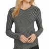 Clothing | * Buy Dkny Gray & Black Stripe Long-Sleeve Asymmetrical Top Women