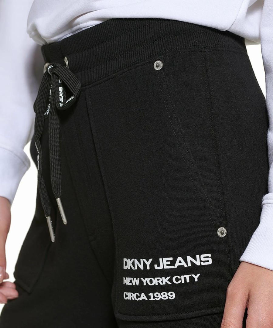 Clothing | * Cheap Dkny Black & White Logo Pocket Drawstring-Waist Joggers Women