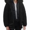 Clothing | * Buy Dkny Black Hooded Teddy Puffer Coat Women & Juniors