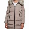 Clothing | * Best Sale Dkny Thistle Beige Faux Fur-Trim Hooded Puffer Coat Women