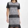 Clothing | * Best Sale Dkny Ivory & Black Leopard Lace Hi-Low T-Shirt Dress Women