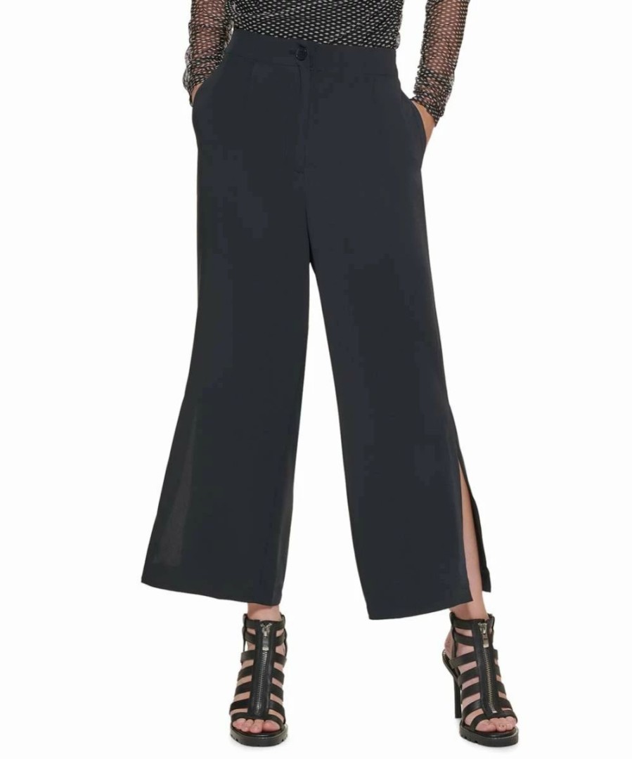 Clothing | * Wholesale Dkny Black Cropped Wide-Leg Pants Women