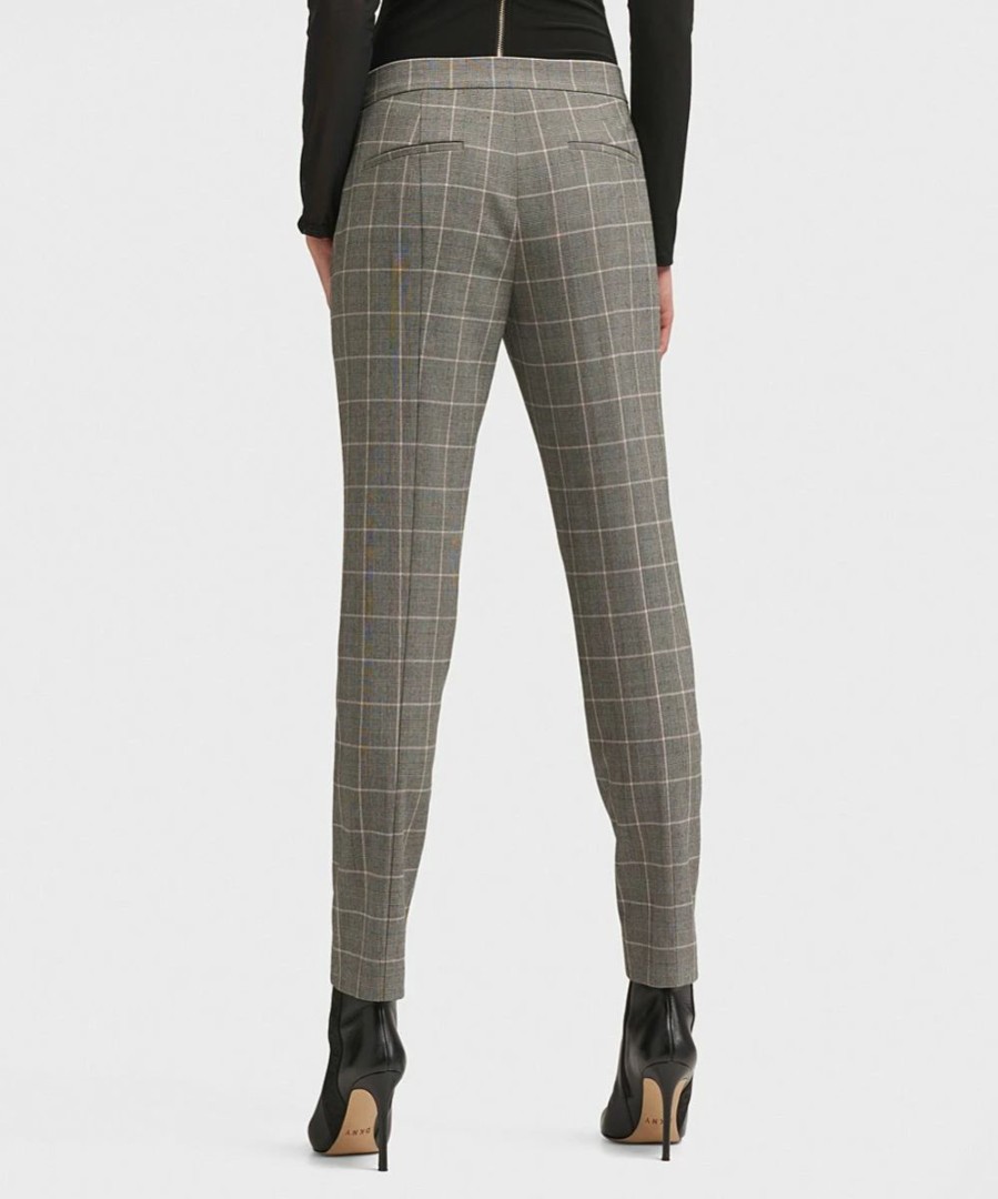 Clothing | * Buy Dkny Gray & Cream Grid Straight-Leg Pants Women