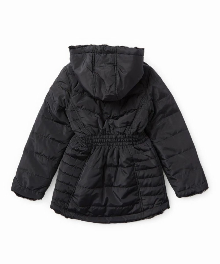 Clothing | * Best Pirce Dkny Black Reversible Puffy Jacket Girls For Kids