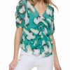 Other | * Cheapest Dkny Jade & Ivory Abstract Ruched-Front Short-Sleeve Top Women For Other