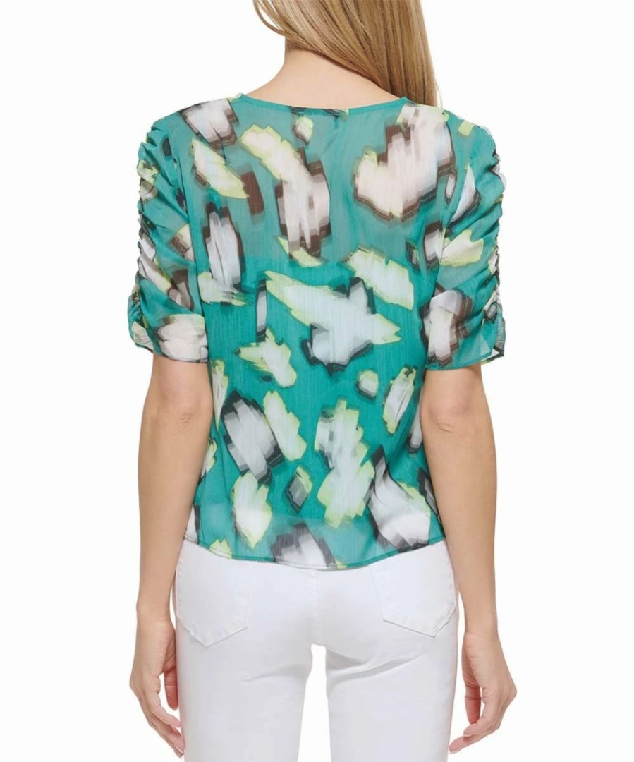 Other | * Cheapest Dkny Jade & Ivory Abstract Ruched-Front Short-Sleeve Top Women For Other