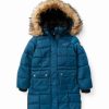 Clothing | * Promo Dkny Peacock Long Puffer Coat Girls For Kids