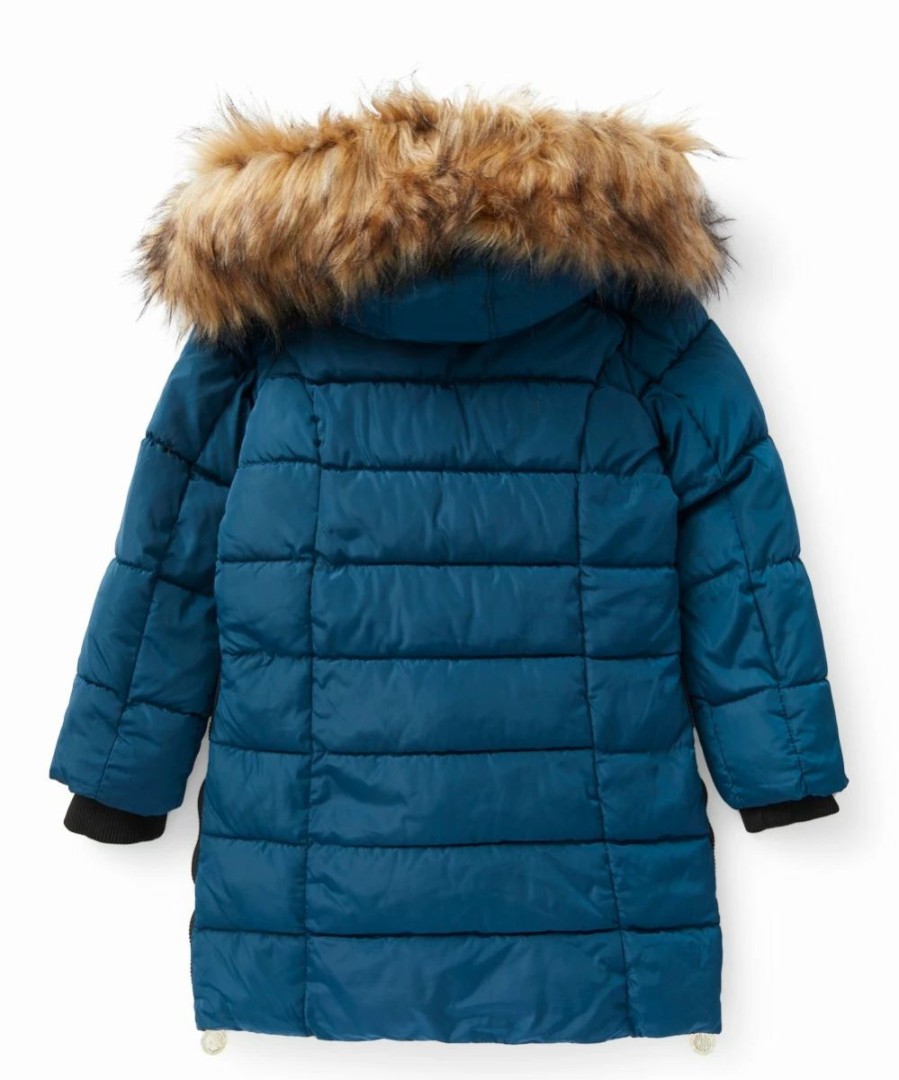 Clothing | * Promo Dkny Peacock Long Puffer Coat Girls For Kids