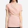 Clothing | * Deals Dkny Dusty Rose Ruched Wrap Top Women