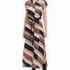 Clothing | * Deals Dkny Caper & Pink Stripe Tie-Waist Shirt Dress Women