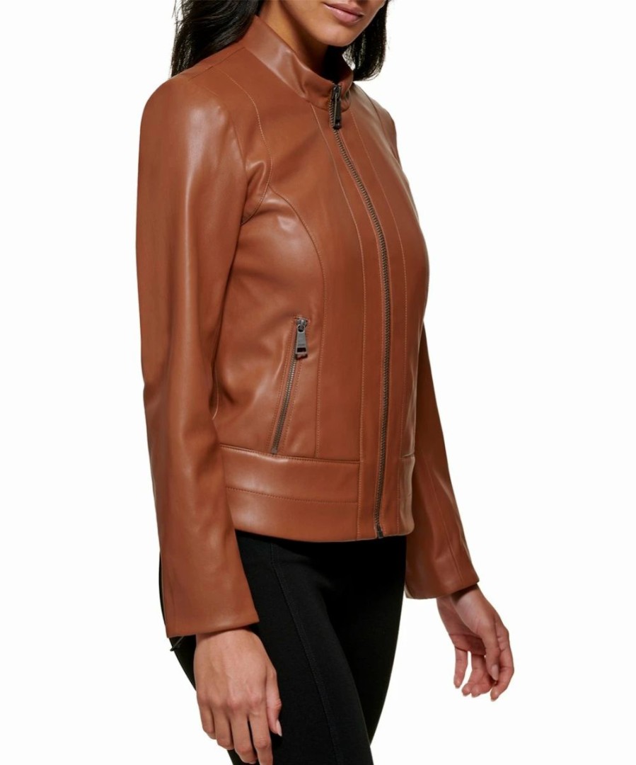 Clothing | * Promo Dkny Cognac Zip-Front Jacket Women