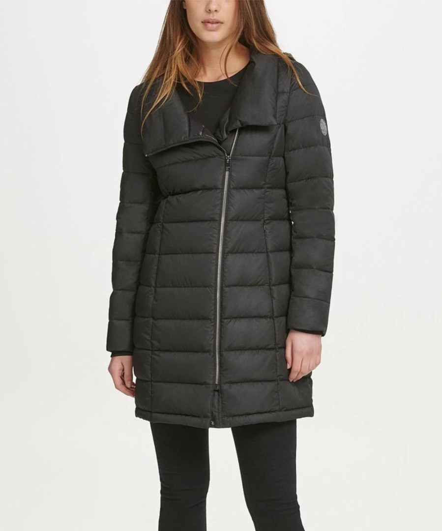 Clothing | * Cheapest Dkny Black Asymmetrical Hooded Puffer Coat Women