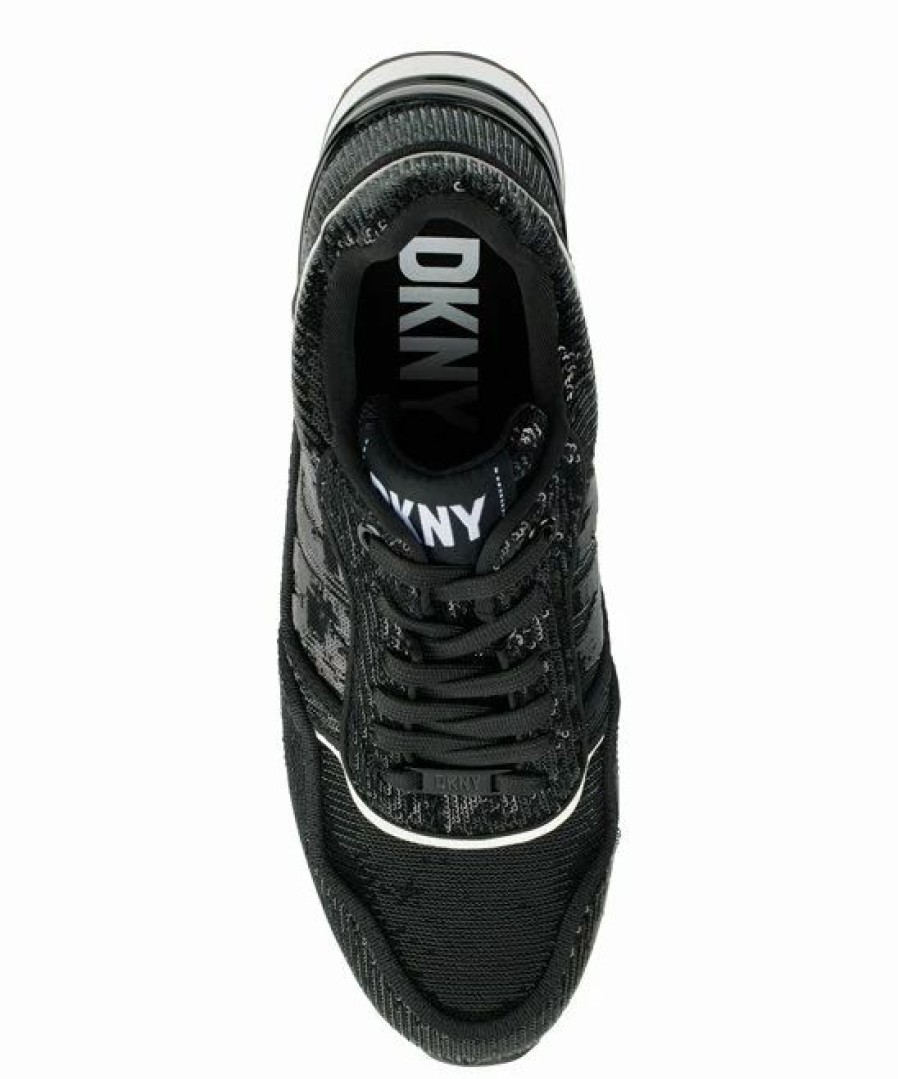 Shoes | * Hot Sale Dkny Black White Sequin Mabyn Lace-Up Sneaker Women