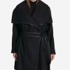 Clothing | * Best Sale Dkny Black Belted Wool Trench Coat Petite & Plus For Women