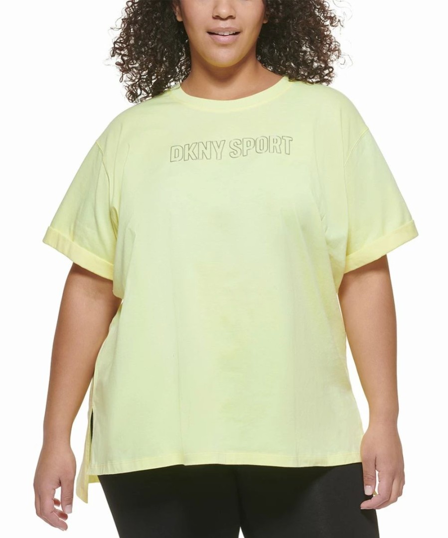 Clothing | * Top 10 Dkny Sport Lemon Tart Metallic Logo Short-Sleeve Crewneck Tee Plus For Women