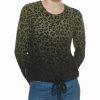 Clothing | * Top 10 Dkny Olivine & Black Leopard Ombre Crewneck Sweater Women