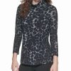 Clothing | * Hot Sale Dkny Charcoal Leopard Multi Mock Neck Top Women