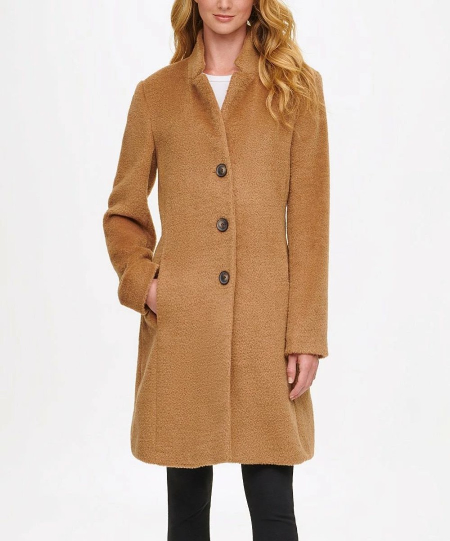 Clothing | * Best Deal Dkny Camel Notch-Collar Wool-Blend Coat Women