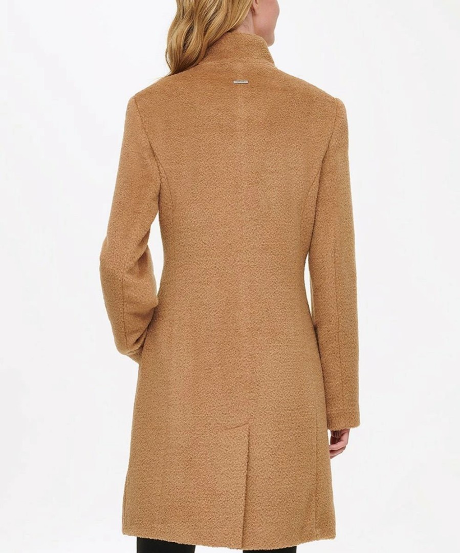 Clothing | * Best Deal Dkny Camel Notch-Collar Wool-Blend Coat Women