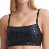 Clothing | * Top 10 Dkny Black Metallic Leopard Square Neck Bikini Top Women