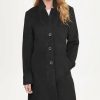 Clothing | * New Dkny Black Notch-Collar Wool-Blend Coat Women