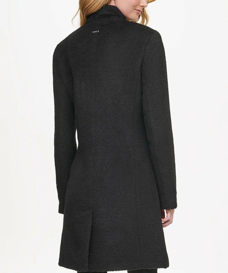 Clothing | * New Dkny Black Notch-Collar Wool-Blend Coat Women