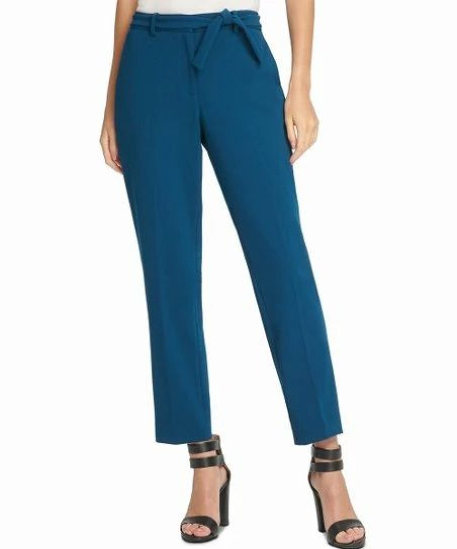 Clothing | * Coupon Dkny Blue Belted Straight-Leg Pants Women