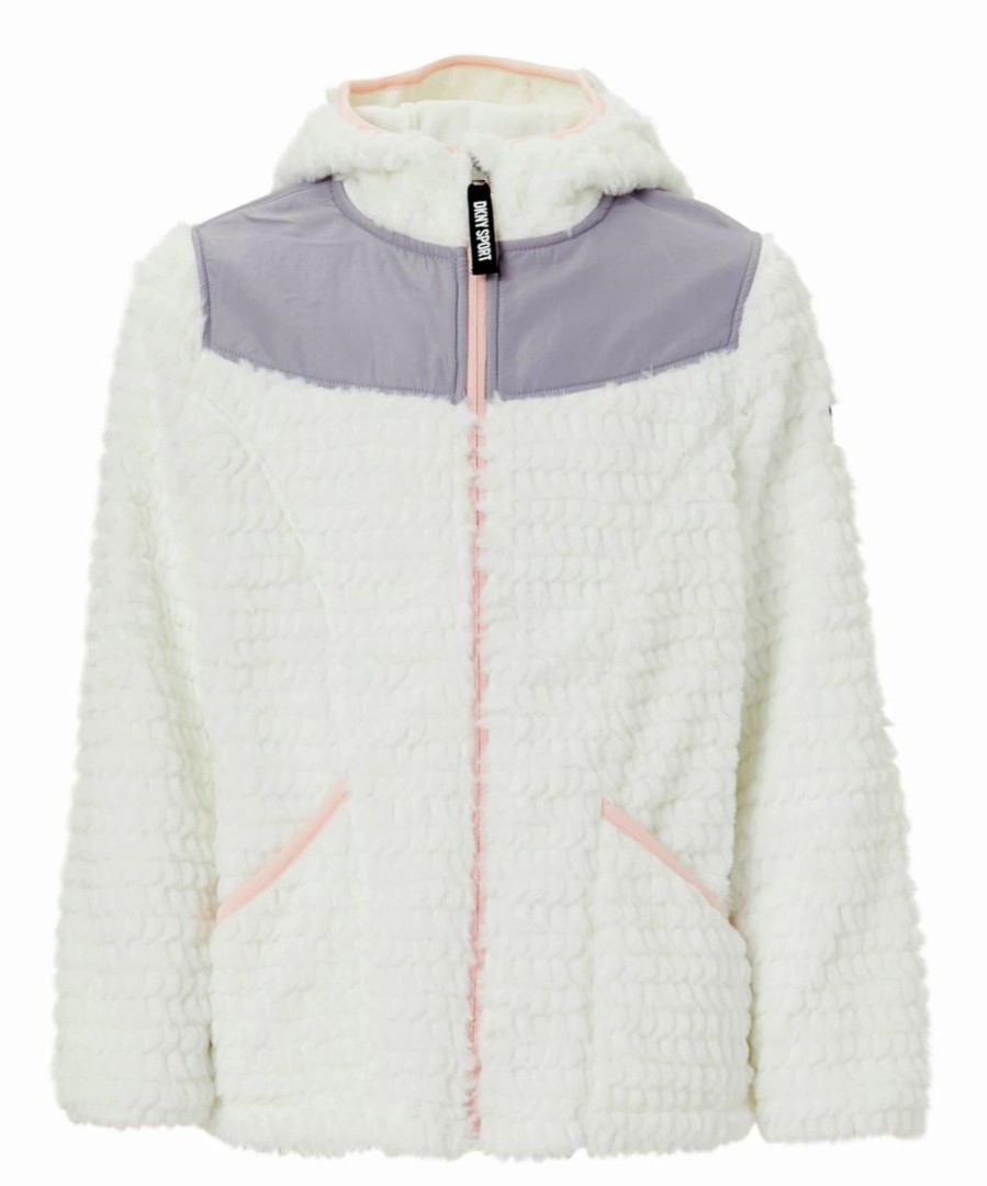 Clothing | * Top 10 Dkny White Ribbed Teddy Jacket Girls For Kids