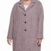 Clothing | * Best Reviews Of Dkny Deep Plum Herringbone Button-Up Coat Plus For Women