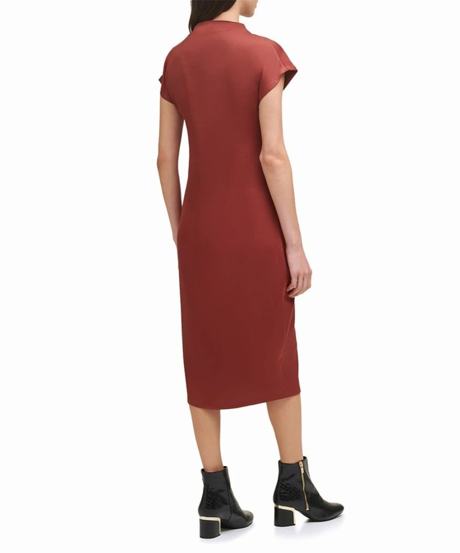 Clothing | * Promo Dkny Whiskey Mock Neck Midi Dress Women