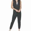 Clothing | * Coupon Dkny Black Zip-Front Sleeveless Jumpsuit Women