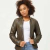 Clothing | * Best Reviews Of Dkny Loden Green Faux Leather Moto Jacket Women