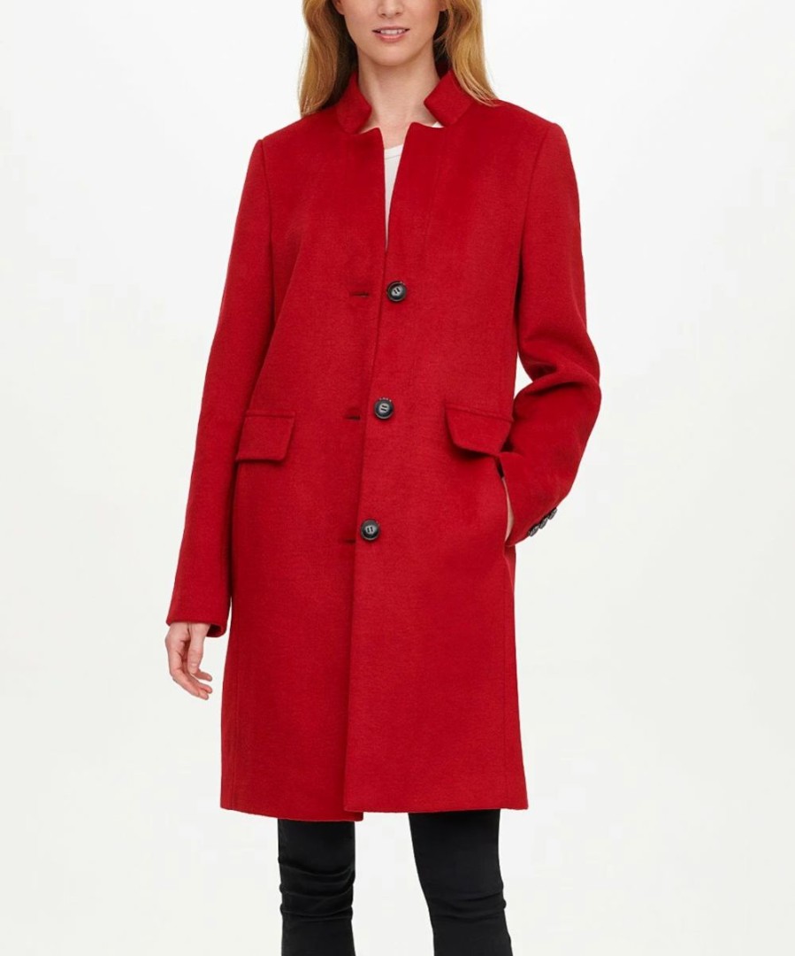 Clothing | * Buy Dkny Rio Red Melton Wool-Blend Coat Petite For Women