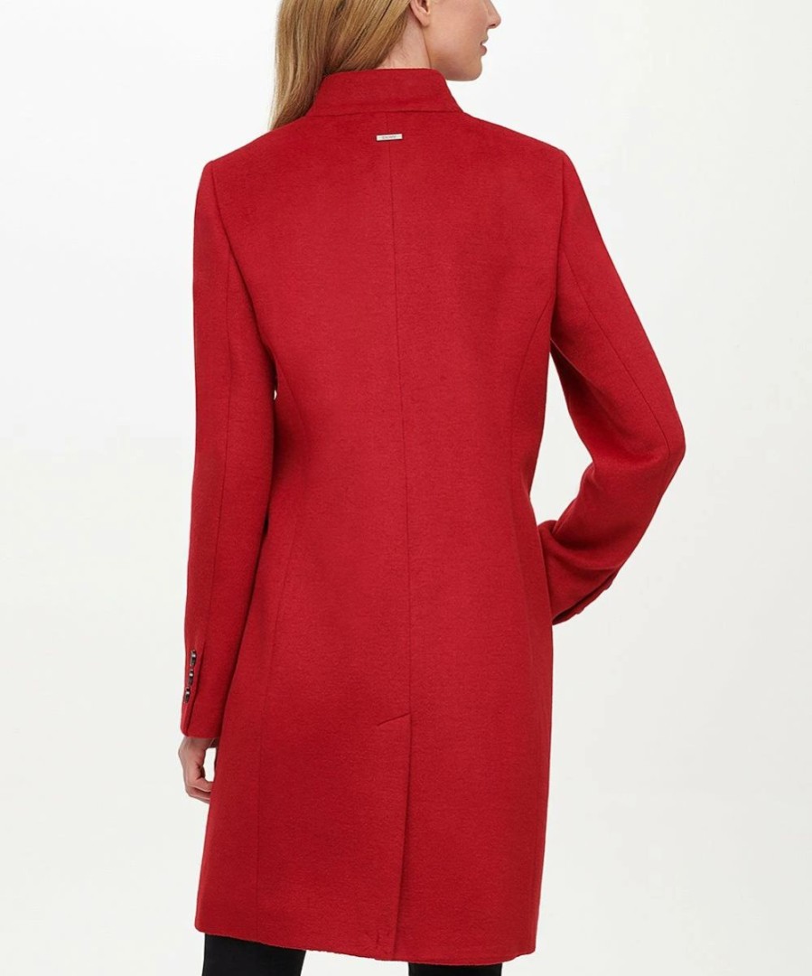 Clothing | * Buy Dkny Rio Red Melton Wool-Blend Coat Petite For Women