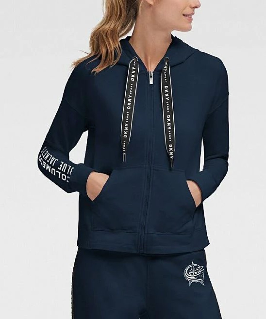 Clothing | * Cheapest Dkny Sport Columbus Blue Jackets Zoey Zip-Up Hoodie Women