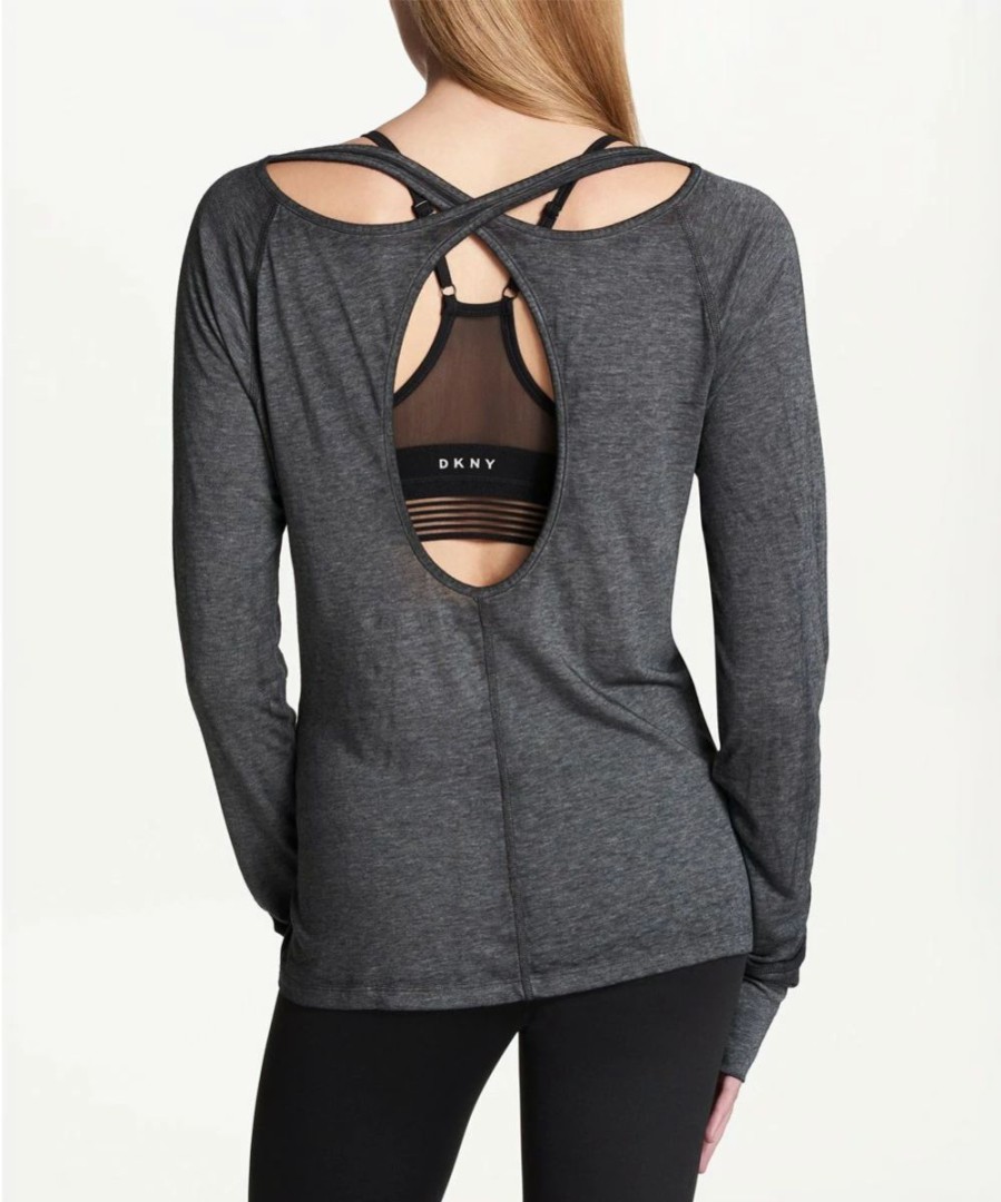 Other | * New Dkny Black Long-Sleeve Cutout Boatneck Tee Women For Other