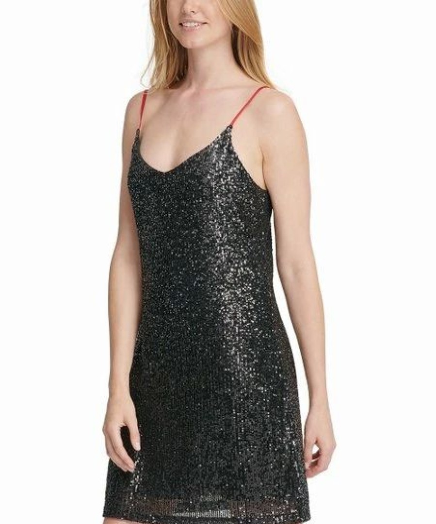 Clothing | * Hot Sale Dkny Black Sequin Sleeveless Dress Women