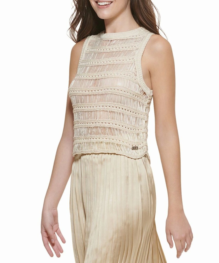 Clothing | * Best Sale Dkny Muslin Open-Weave Sleeveless Top Women