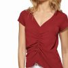 Clothing | * Buy Dkny Nutmeg Ruched V-Neck Top Women